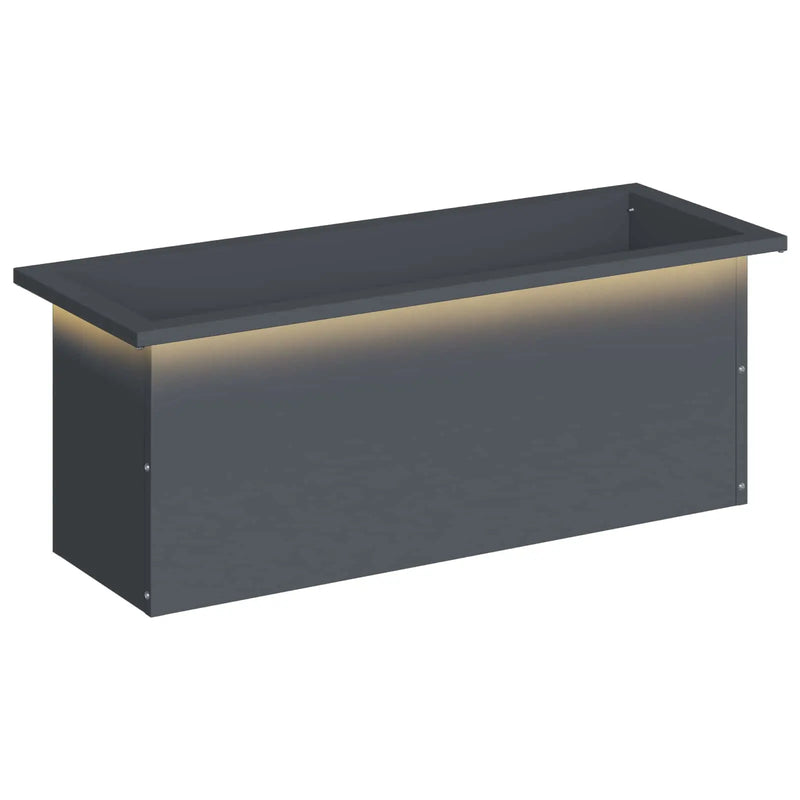 Garden Planter with LED Antracite 30 x 80 x 30 cm Steel