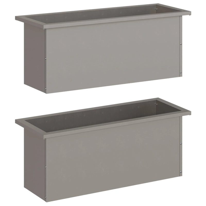 Garden Planter with LED 2 pcs Rusty 30 x 80 x 30 cm