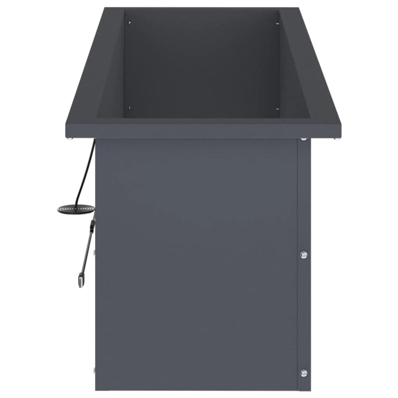 Garden Planter with LED 2 pcs Antracite 30 x 100 x 30 cm Steel