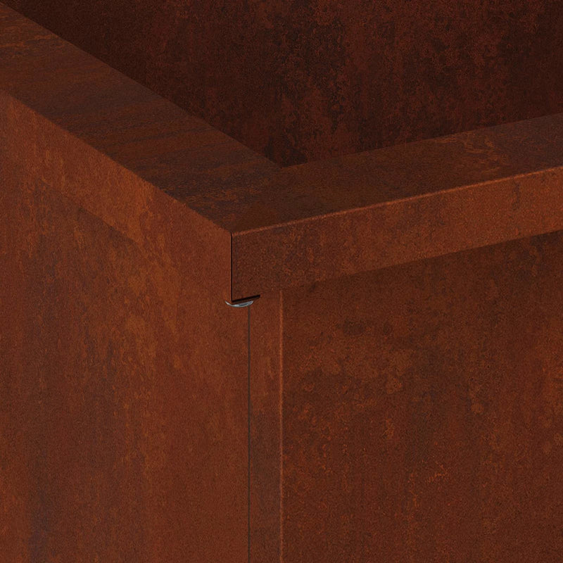 Garden Planter with LED 2 pcs Rusty 30 x 100 x 30 cm