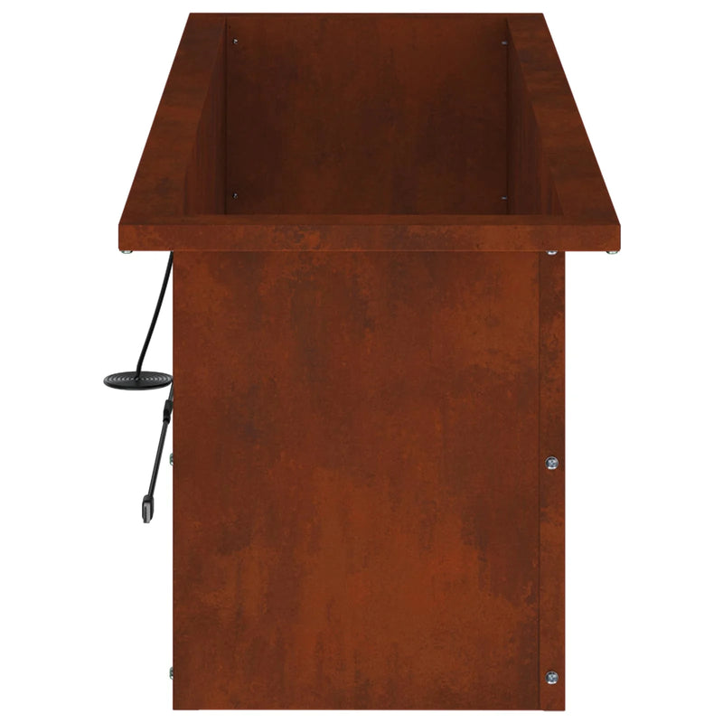 Garden Planter with LED 2 pcs Rusty 30 x 100 x 30 cm