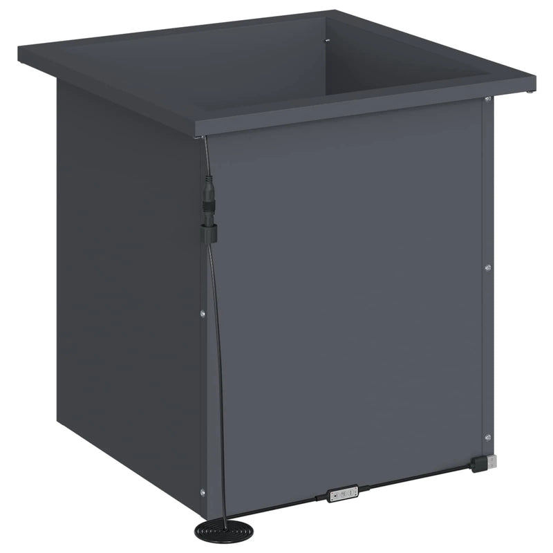 Garden Planter with LED 2 pcs Antracite 40 x 40 x 40 cm Steel