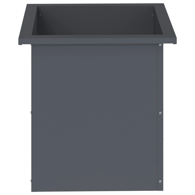 Garden Planter with LED 2 pcs Antracite 40 x 40 x 40 cm Steel