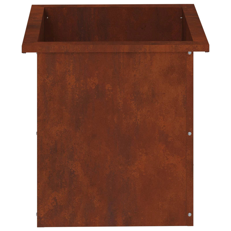 Garden Planter with LED 2 pcs Rusty 40 x 40 x 40 cm