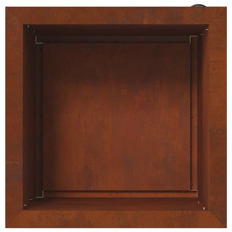 Garden Planter with LED 2 pcs Rusty 40 x 40 x 40 cm