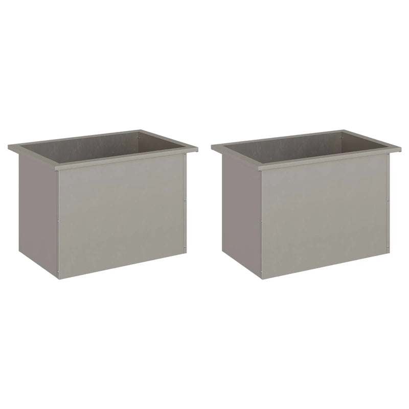 Garden Planter with LED 2 pcs Rusty 40 x 60 x 40 cm