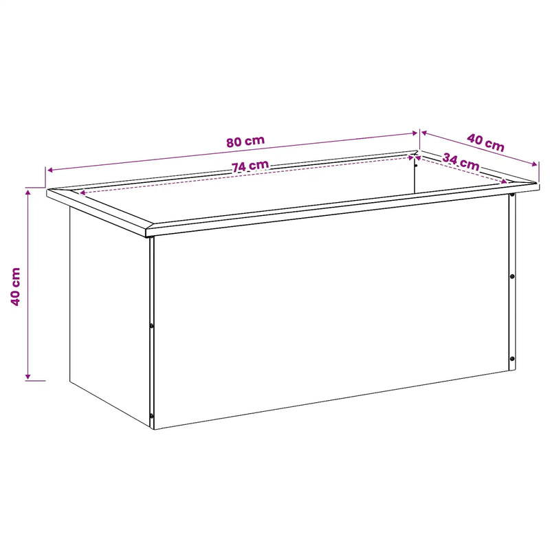 Garden Planter with LED 2 pcs Antracite 40 x 80 x 40 cm Steel