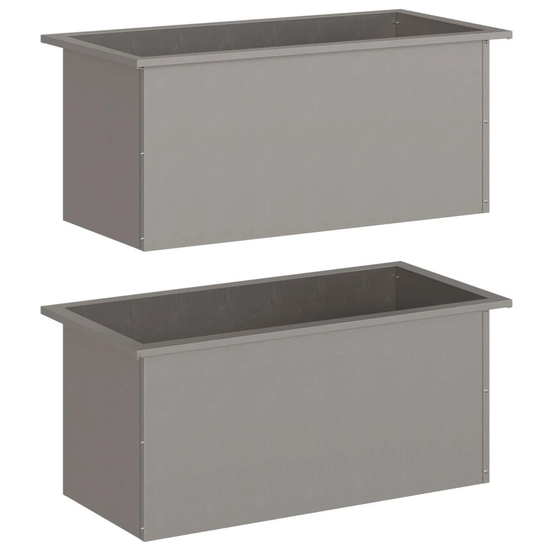 Garden Planter with LED 2 pcs Rusty 40 x 80 x 40 cm