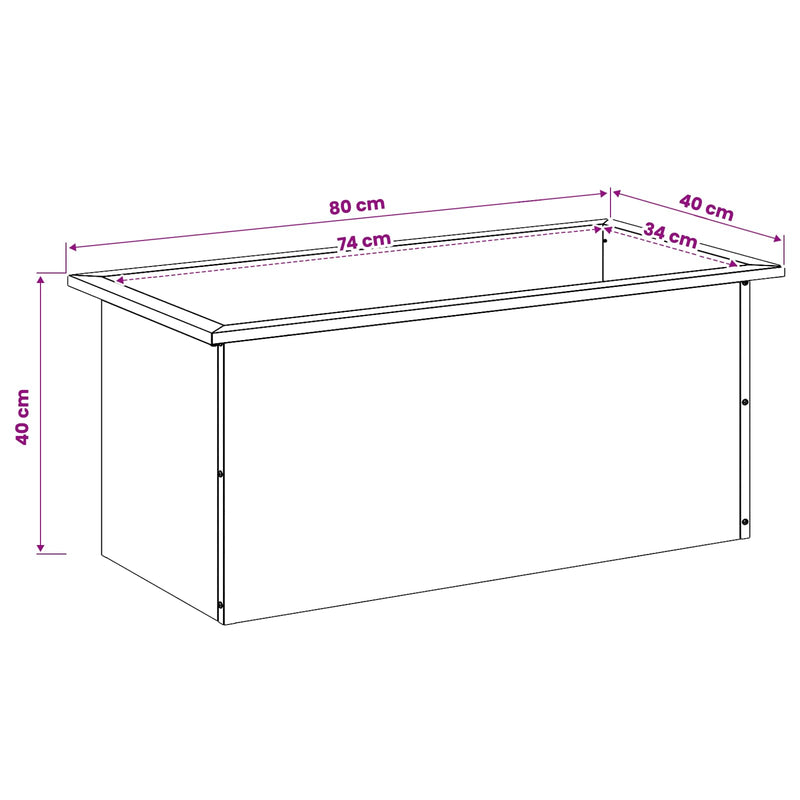 Garden Planter with LED 2 pcs Rusty 40 x 80 x 40 cm