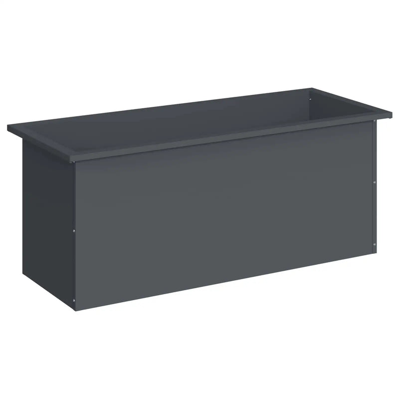 Garden Planter with LED Antracite 40 x 100 x 40 cm Steel