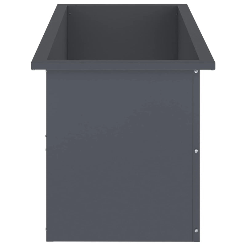 Garden Planter with LED 2 pcs Antracite 40 x 100 x 40 cm Steel