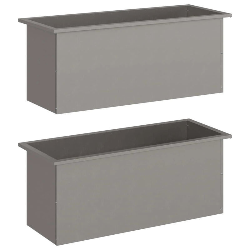 Garden Planter with LED 2 pcs Rusty 40 x 100 x 40 cm