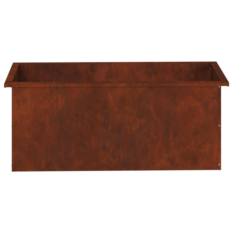 Garden Planter with LED 2 pcs Rusty 40 x 100 x 40 cm