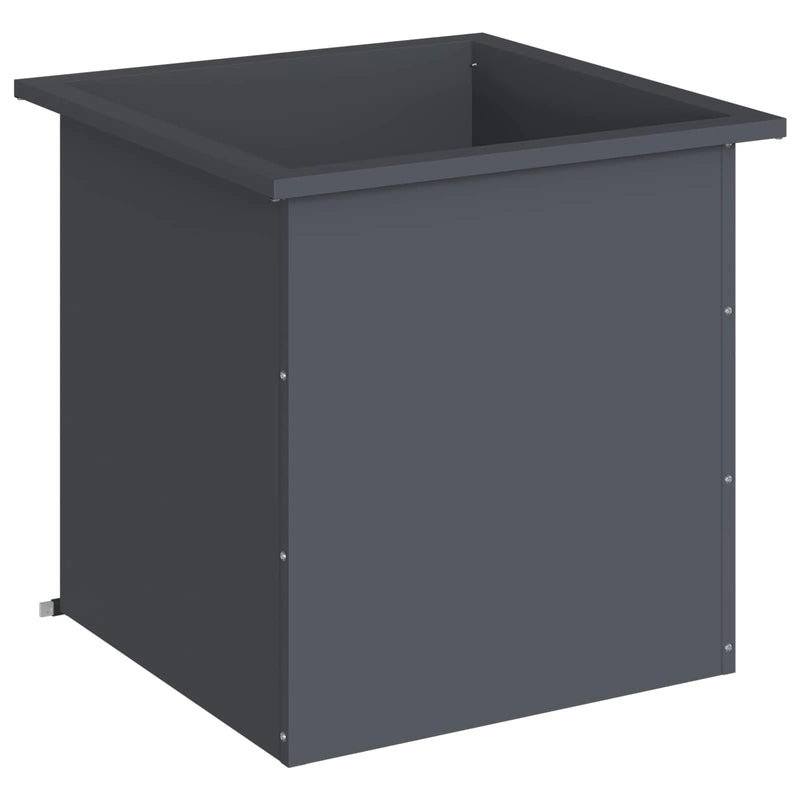 Garden Planter with LED Antracite 50 x 50 x 48 cm Steel