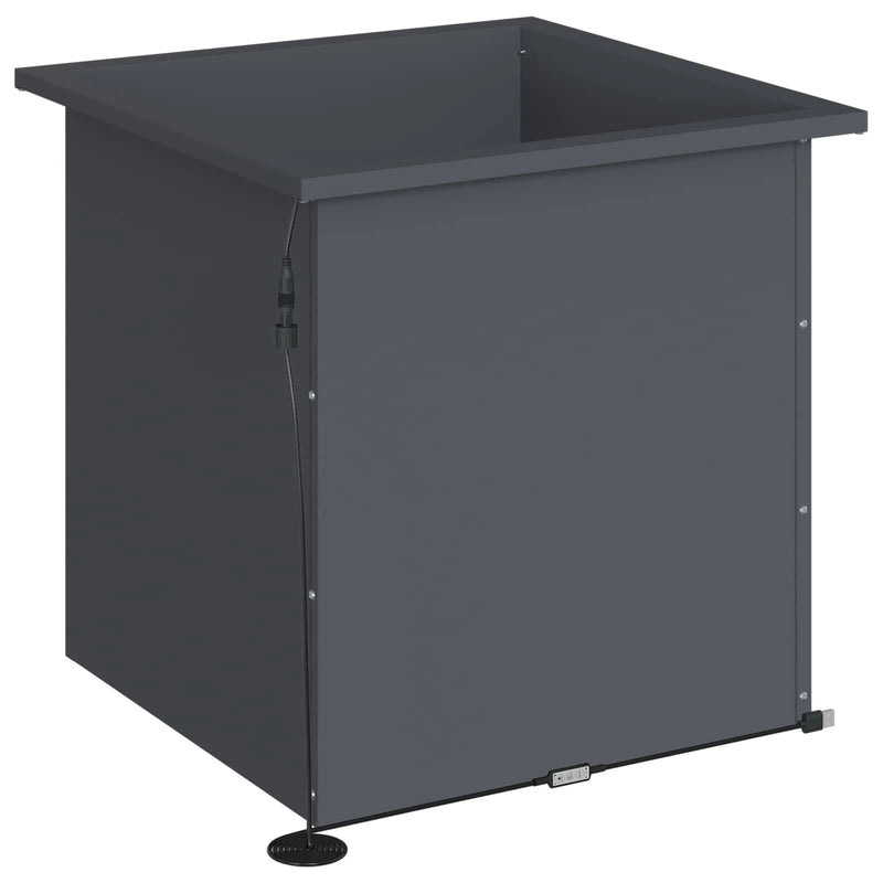 Garden Planter with LED 2 pcs Antracite 50 x 50 x 48 cm Steel