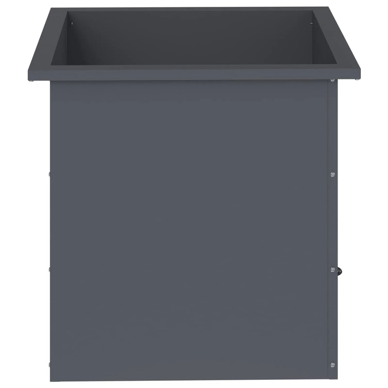 Garden Planter with LED 2 pcs Antracite 50 x 50 x 48 cm Steel