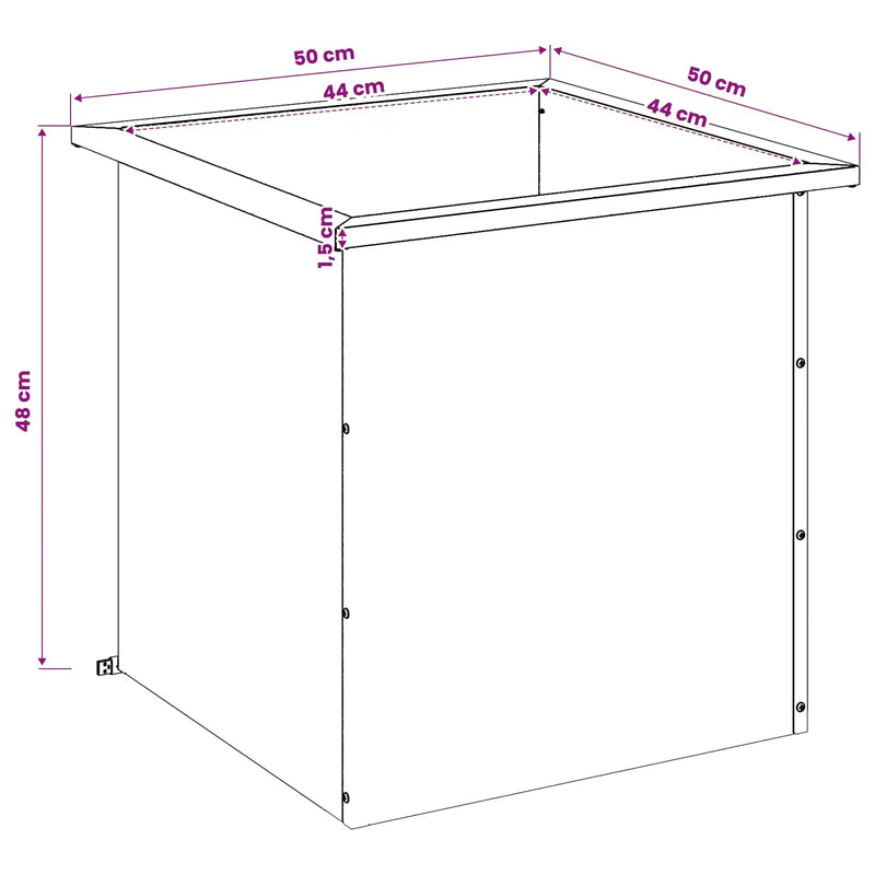 Garden Planter with LED Rusty 50 x 50 x 48 cm Weathering Steel