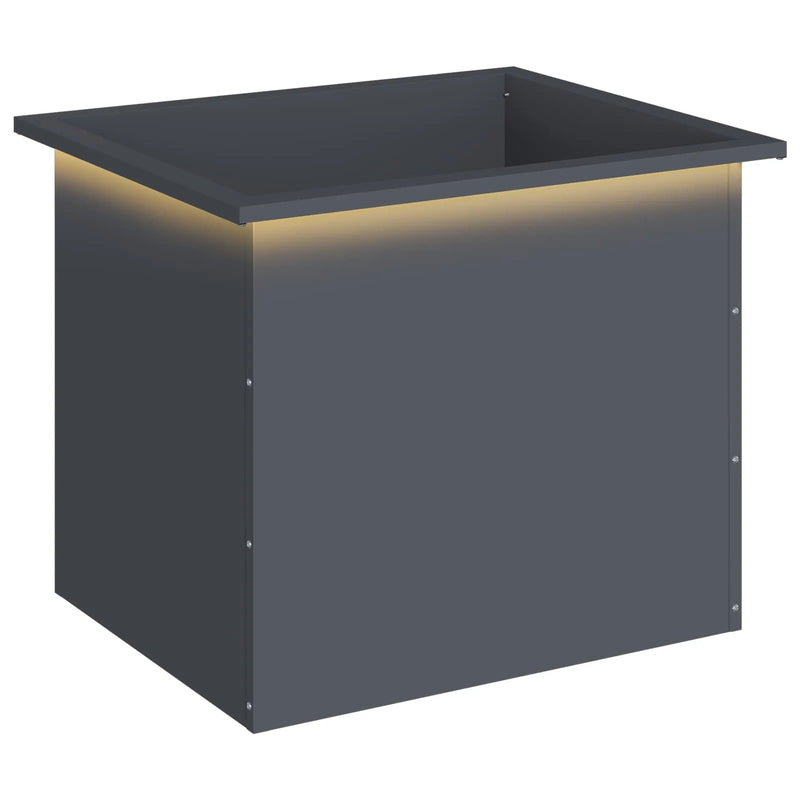 Garden Planter with LED Antracite 50 x 60 x 48 cm Steel