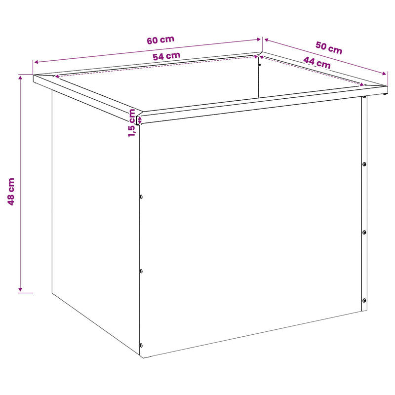 Garden Planter with LED 2 pcs Antracite 50 x 60 x 48 cm Steel