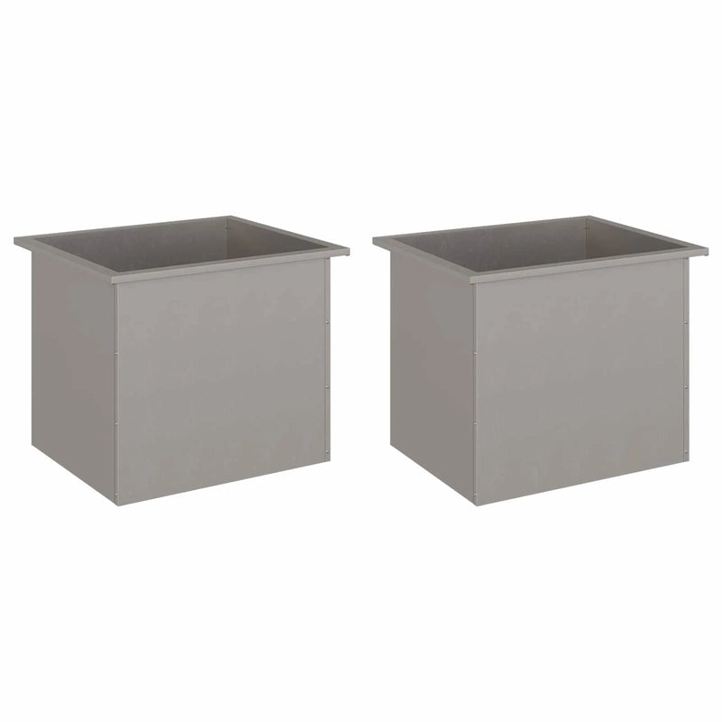 Garden Planter with LED 2 pcs Rusty 50 x 60 x 48 cm