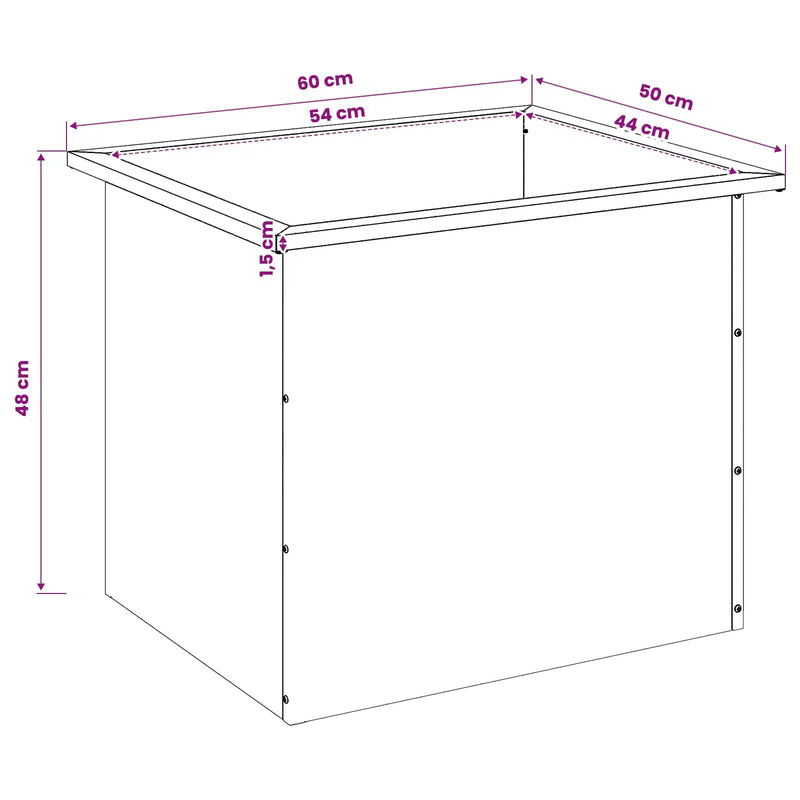 Garden Planter with LED 2 pcs Rusty 50 x 60 x 48 cm