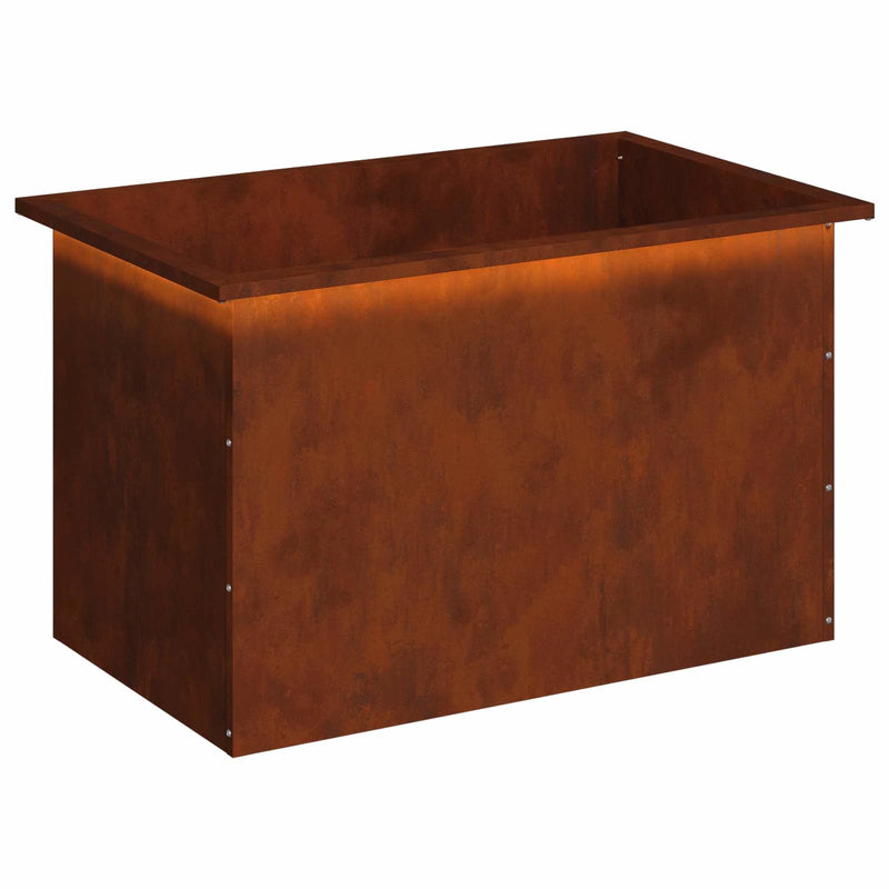 Garden Planter with LED Rusty 50 x 80 x 48 cm Weathering Steel