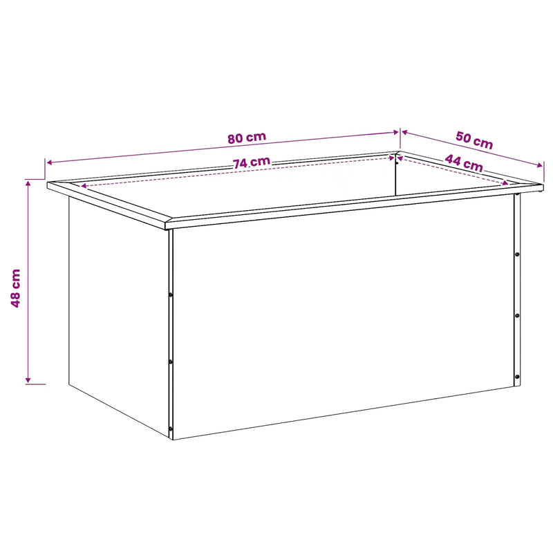 Garden Planter with LED Rusty 50 x 80 x 48 cm Weathering Steel