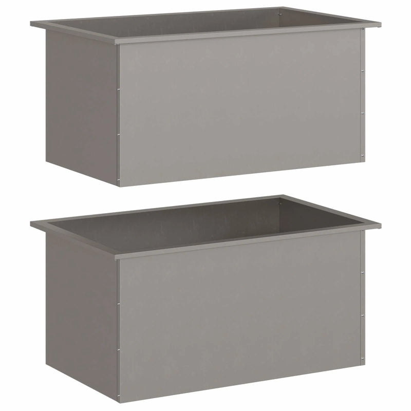 Garden Planter with LED 2 pcs Rusty 50 x 80 x 48 cm