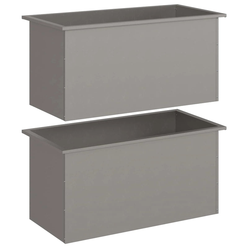 Garden Planter with LED 2 pcs Rusty 50 x 100 x 48 cm