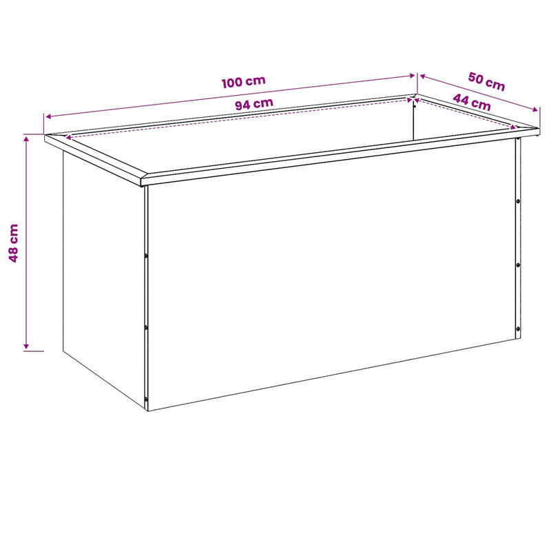 Garden Planter with LED 2 pcs Rusty 50 x 100 x 48 cm