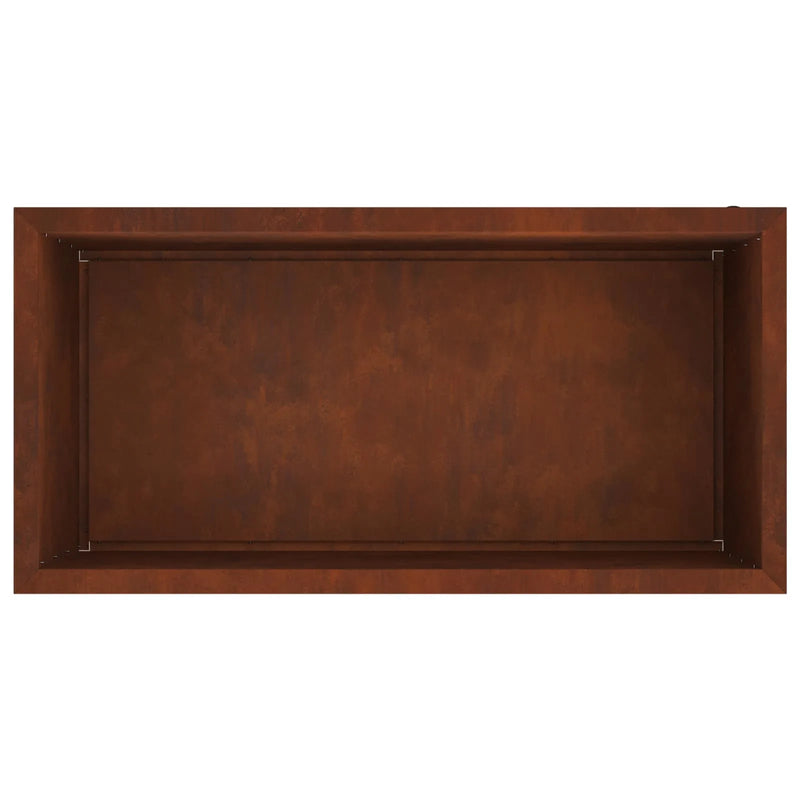 Garden Planter with LED 2 pcs Rusty 50 x 100 x 48 cm