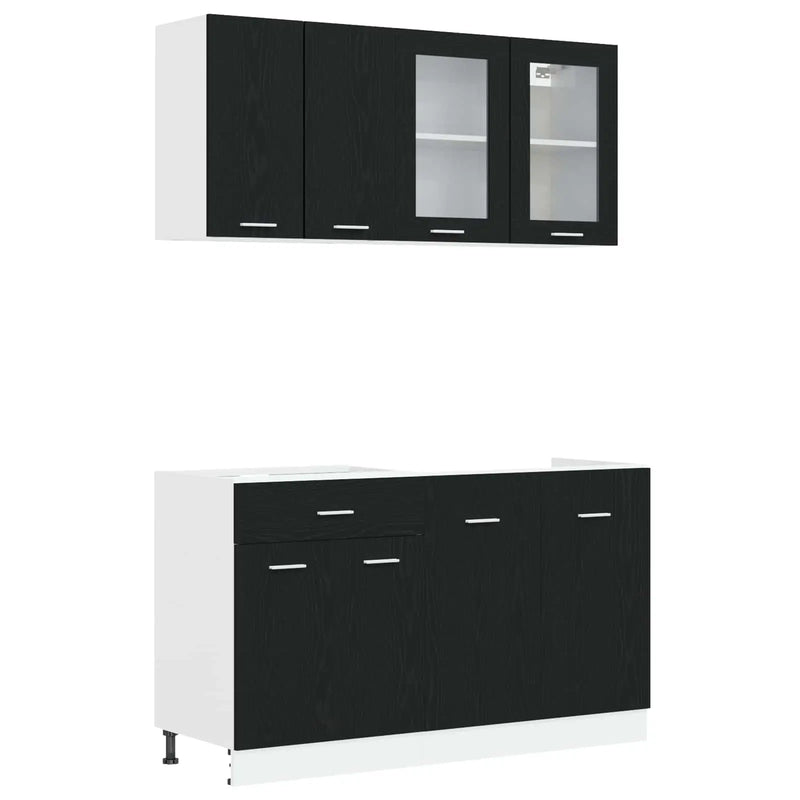 Kitchen Unit Lyon 4 pcs Black Oak Engineered Wood