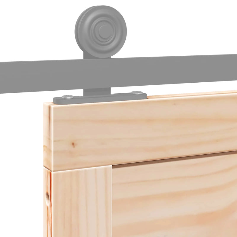 Barn Door Natural 100 x 2,5 x 208 cm Solid Pine Wood