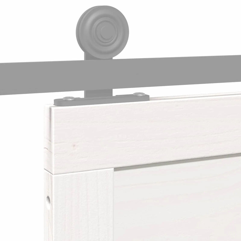 Barn Door White 100 x 2,5 x 208 cm Solid Pine Wood