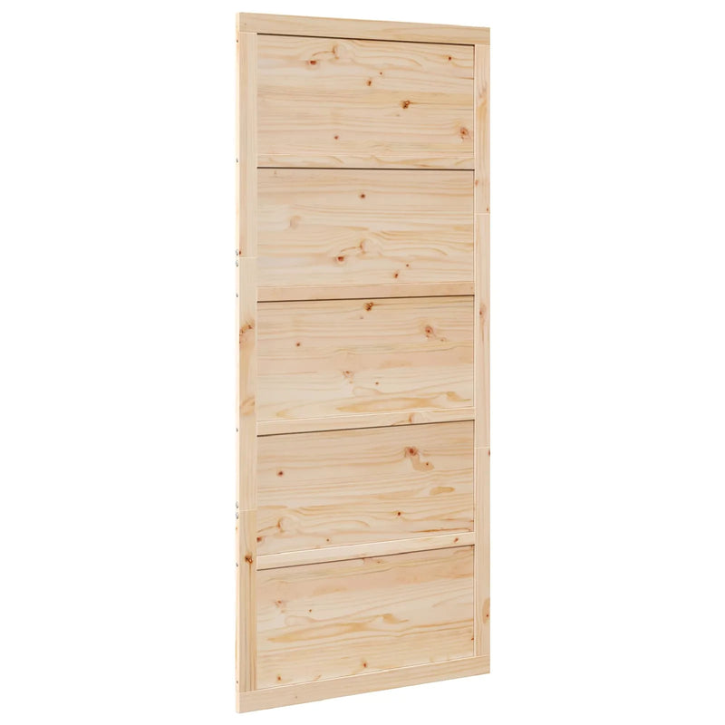 Barn Door Natural 90 x 2,5 x 208 cm Solid Pine Wood