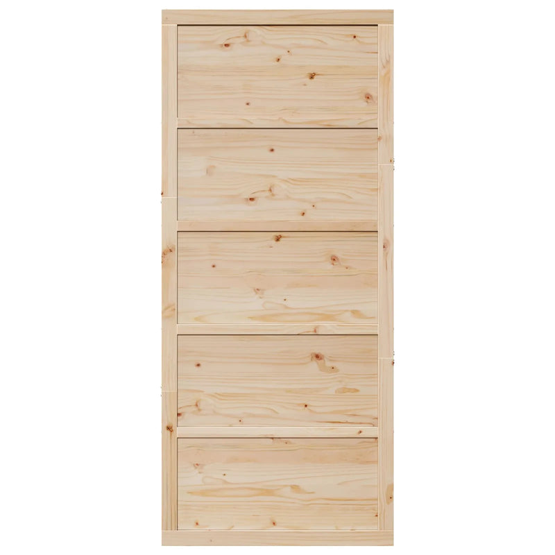 Barn Door Natural 90 x 2,5 x 208 cm Solid Pine Wood
