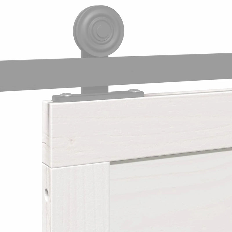Barn Door White 90 x 2,5 x 208 cm Solid Pine Wood