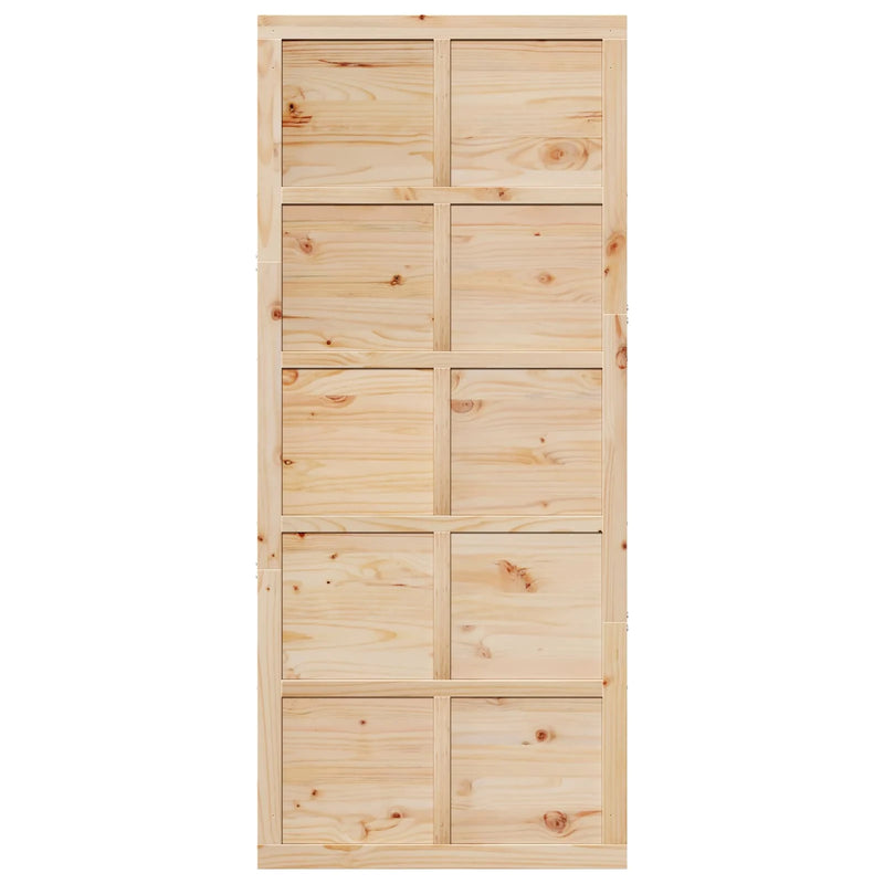 Barn Door Natural 100 x 2,5 x 208 cm Solid Pine Wood