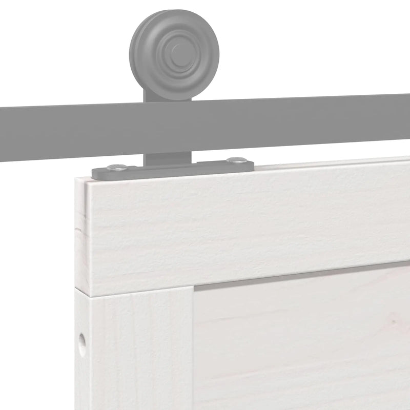 Barn Door White 100 x 2,5 x 208 cm Solid Pine Wood