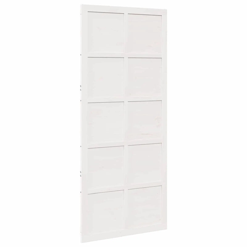 Barn Door White 100 x 2,5 x 208 cm Solid Pine Wood