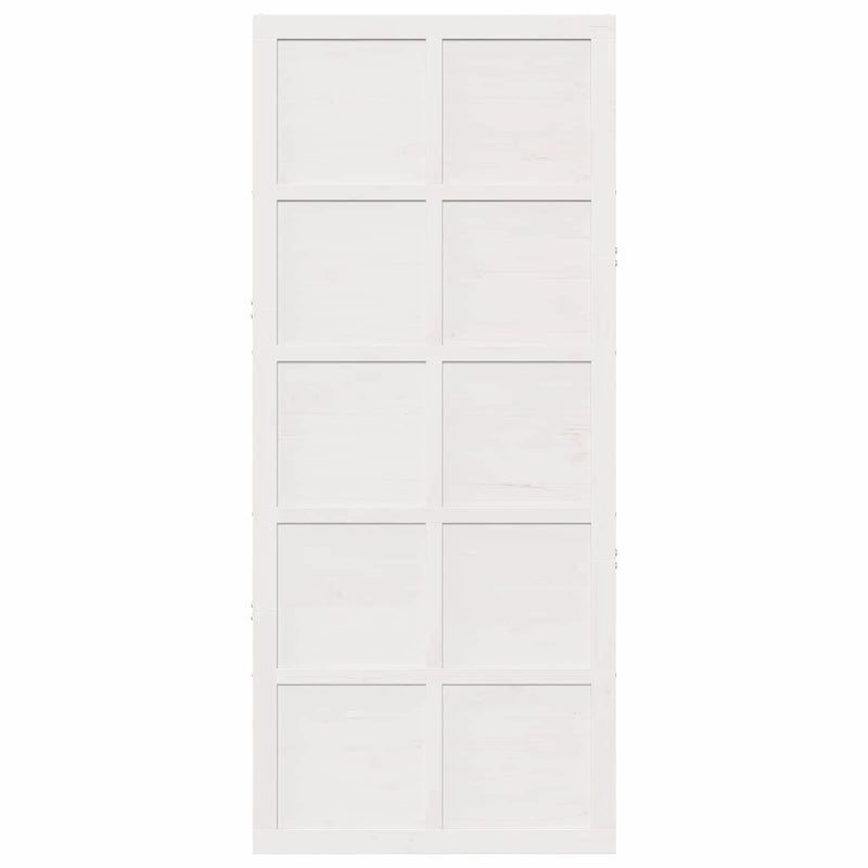 Barn Door White 100 x 2,5 x 208 cm Solid Pine Wood