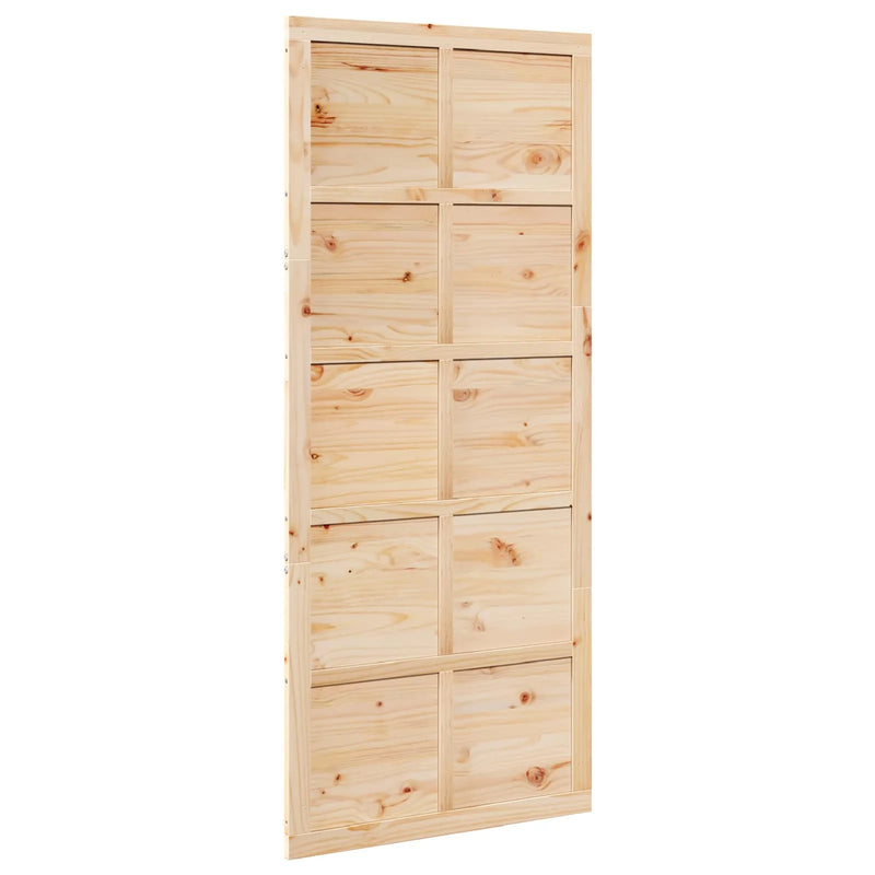 Barn Door Natural 90 x 2,5 x 208 cm Solid Pine Wood