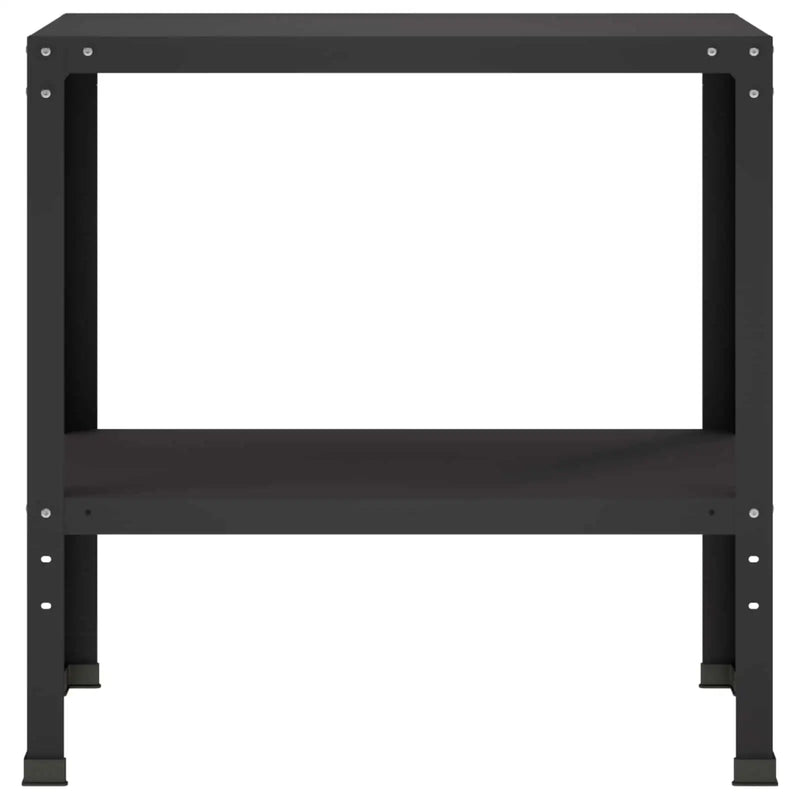 Potting Table 80 x 40 x 80 cm Powder-Coated Steel Black