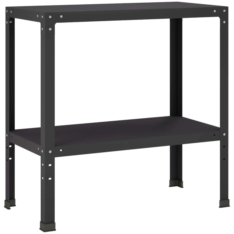 Potting Table 60 x 40 x 80 cm Powder-Coated Steel Black