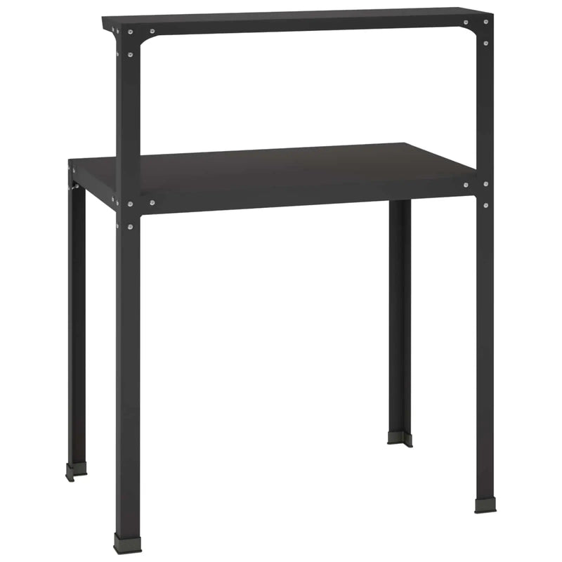 Potting Table 80 x 50 x 104 cm Powder-Coated Steel Black