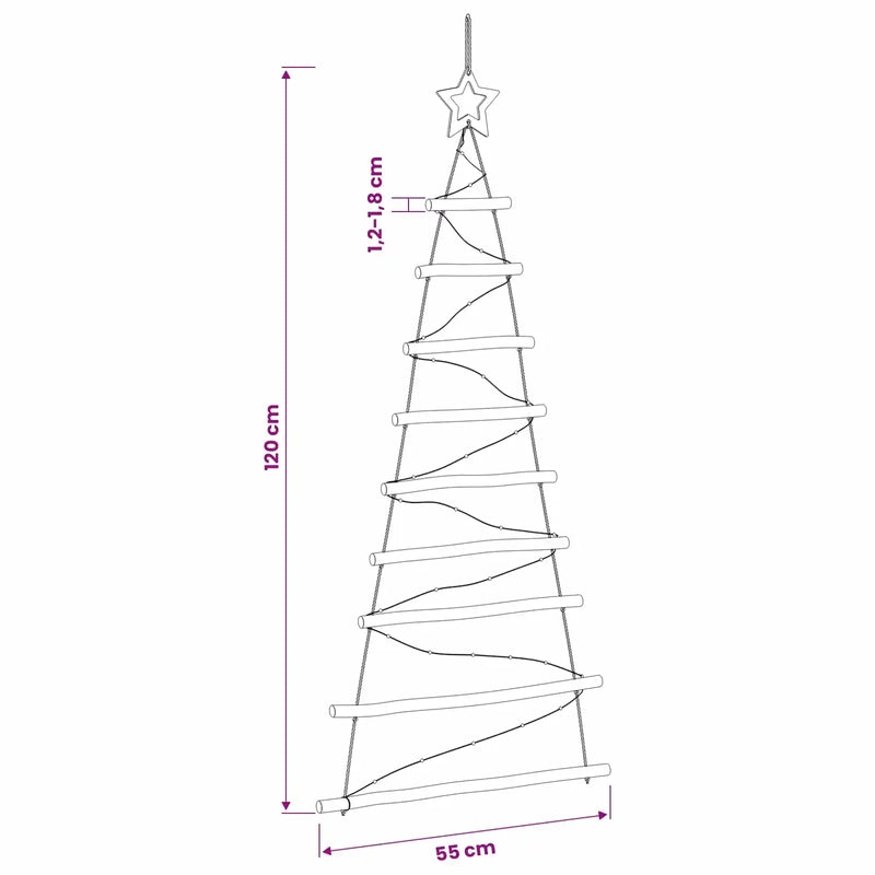Hanging Christmas Tree 120 cm 50 LEDs Warm White