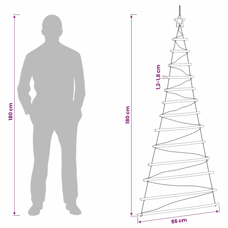 Hanging Christmas Tree 180 cm 100 LEDs Warm White