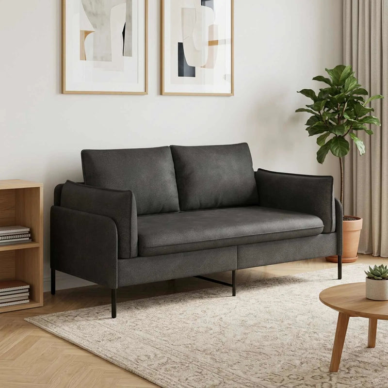 2-Seater Sofa Black 188 x 81 x 89 cm Faux Leather