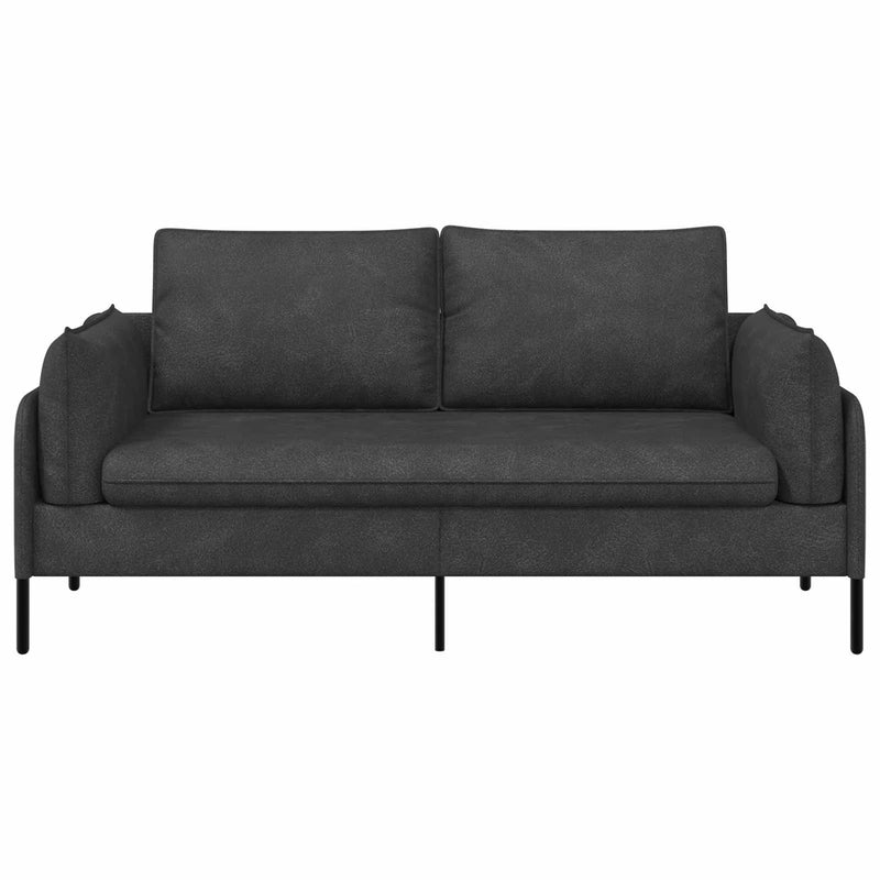 2-Seater Sofa Black 188 x 81 x 89 cm Faux Leather