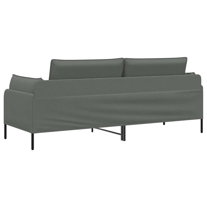 3-Seater Sofa Dark Grey 222 x 81 x 89 cm Fabric